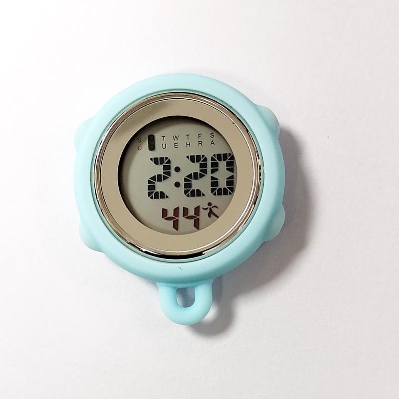 

Compact Keychain & Brooch Watch: Portable Alarm Clock for Students, Nurses & Exams – Silent Pocket or Hanging Design. небесно-голубой