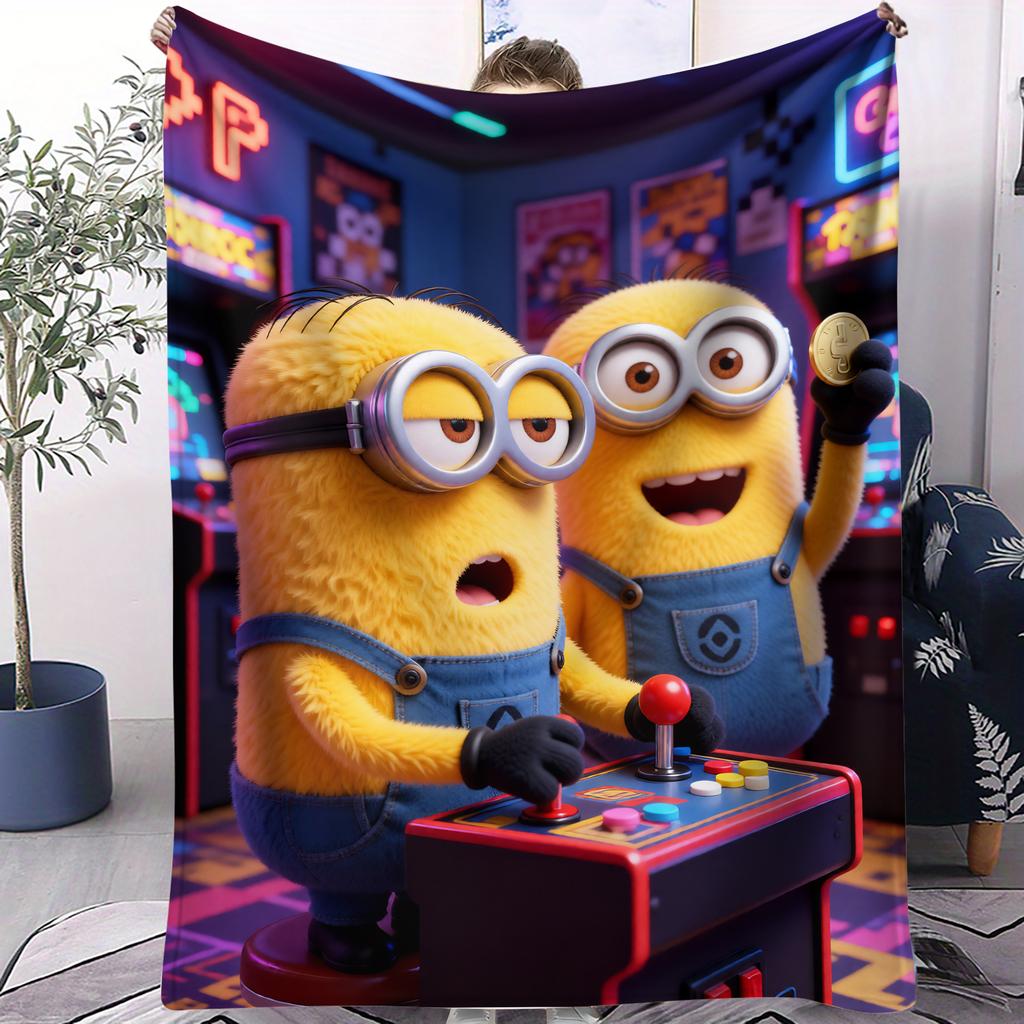 Foldable Despicable Me Minions Blanket All Season Soft Portable Comfortable For Bed Bedroom Dorm Sofa Lunch Camping Travel Gift
