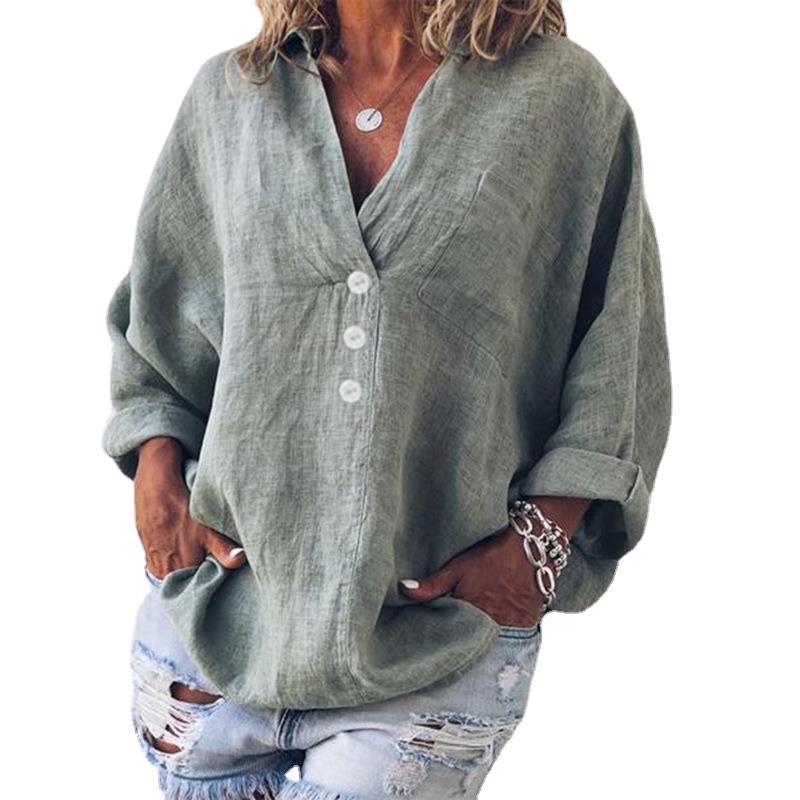Blouse En Lin Tunique Longue Femme En Coton Et Lin - Manches
