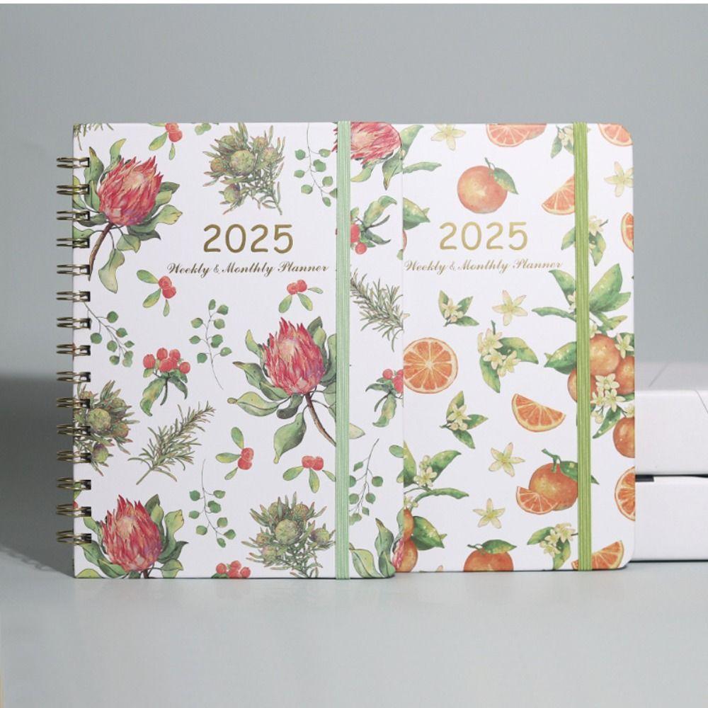 Monthly 2025 English Agenda Book Loose-leaf Coil A5 Schedule  Planner  Agenda