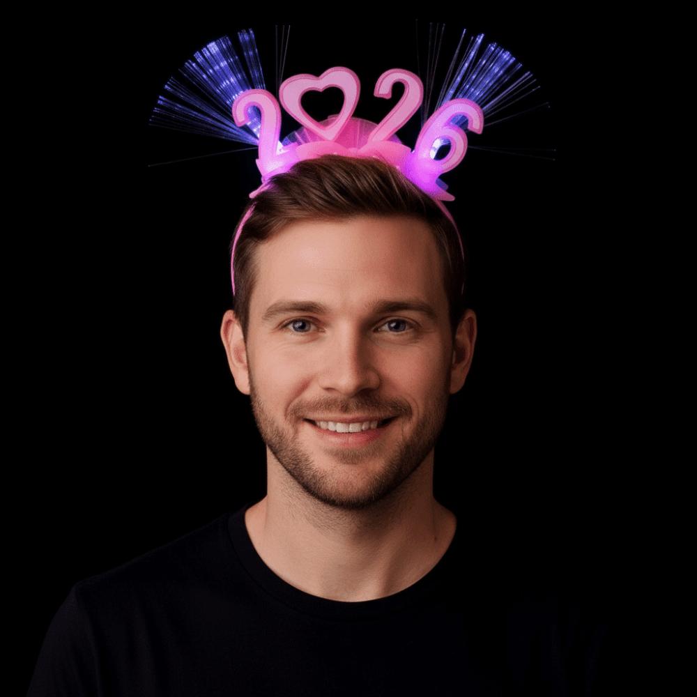 Number Letter LED Glow Hair Bands Photographic Headwear New Year Headdress Men/Women/Kids