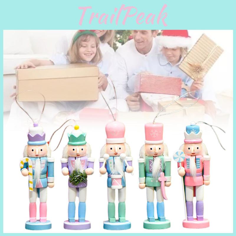 5pcs Wooden Nutcracker Soldier Puppet Figurine Home Tabletop Decor Xmas Gift