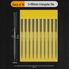 Mini Assorted Steel File Set: Triangular & Flat Files for Metal & Wood Grinding