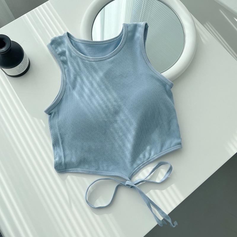 Women's Top Korean Vest Sleeveless Slim Sexy Including Chest Pad Female Camisole