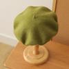 Beret Women's Fashion Retro Casual Wool Beret Artist Hat Wool Versatile Knitted Round Top Bud Hat Warm Hat