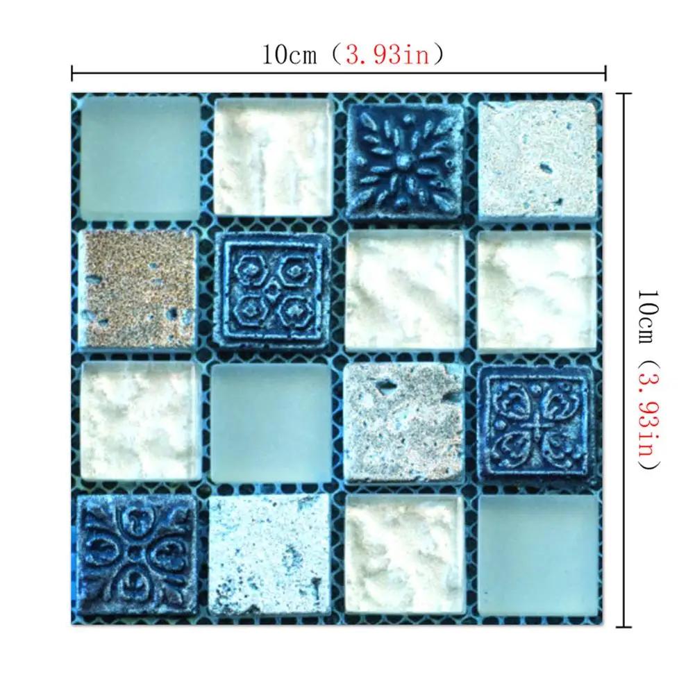 20-60pcs Self Adhesive Wallpaper Kitchen Tile Oil-proof Waterproof Wall Stickers Buiding Blocks Peel & Stick Oil Proof Kitchen