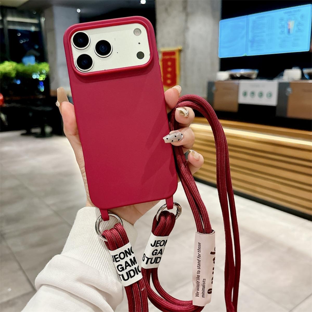 

Silicone Phone Case for IPhone 17 Air 16E 15 14 Plus 13 12 11 Pro 17 Pro Max with Candy Color Crossbody Necklace Strap Lanyard iPhone 13 Pro