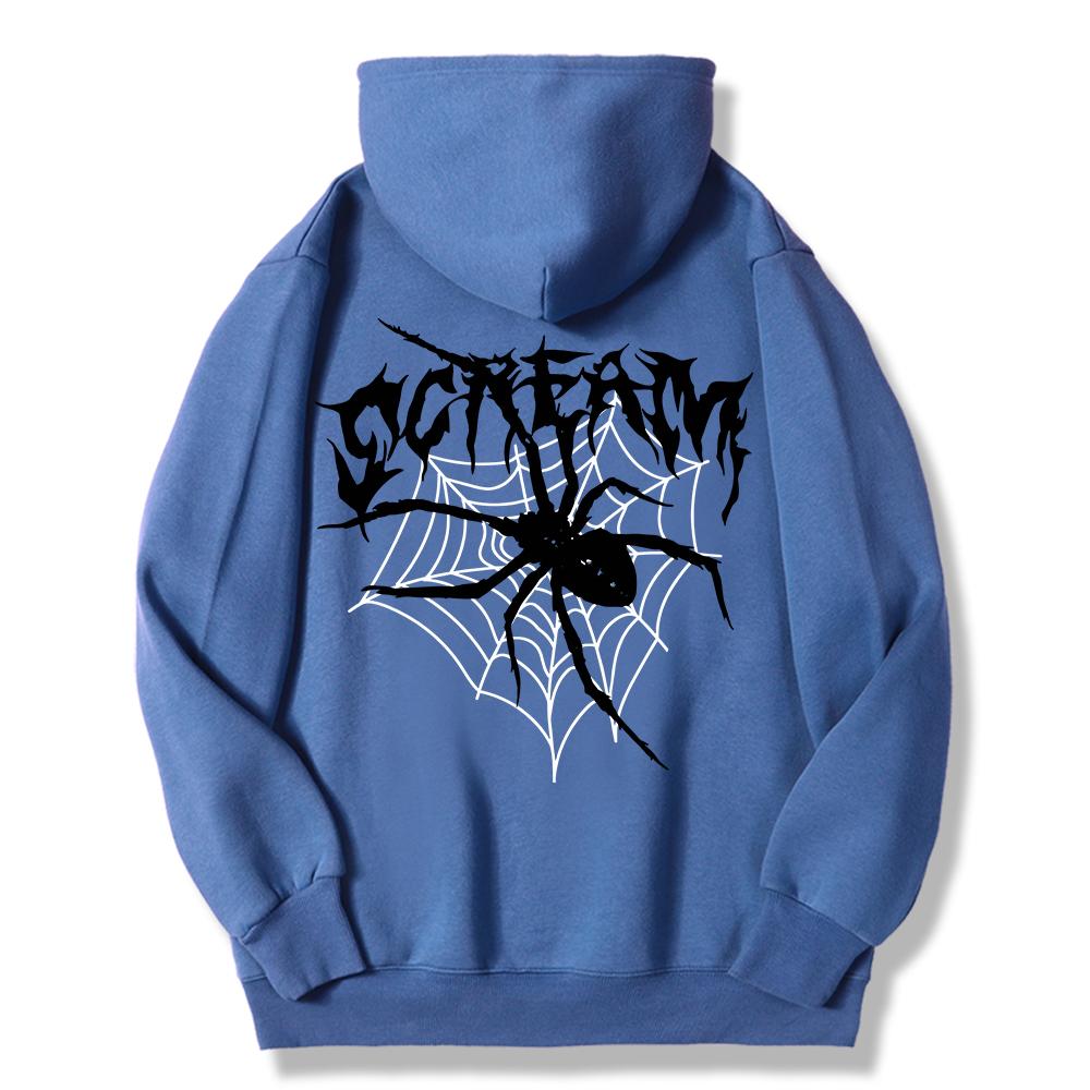 Scream Spiders & Cobwebs Printing Women Hoodies Harajuku Oversize Hoody Fashion Loose Clothing Comfortable Sweatshirt Female