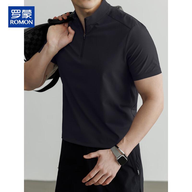 ROMON Men's Half-Zip Sun Protection Quick-Dry Polo Shirt