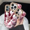 Phone Case: 2D Flat Lambskin Suitable for iPhone 18 17 16 15 14 13 Pro Protective Case, Cherry Blossom White Cat, Christmas and Halloween Gifts