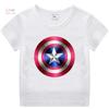 2026 children Printed Captain America's Shield Pattern, Boys Short Sleeved Sports Casual, unisex T-shirt