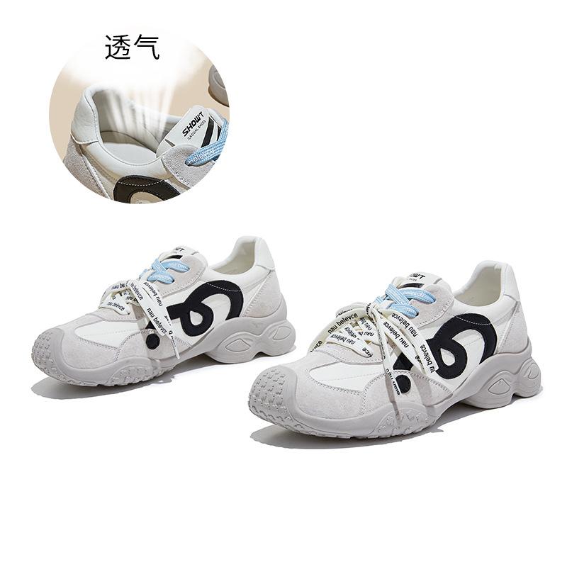

Leather racing shoes spring new platform sports training shoes casual versatile Forrest Gump shoes women s contrasting color women s shoes 35