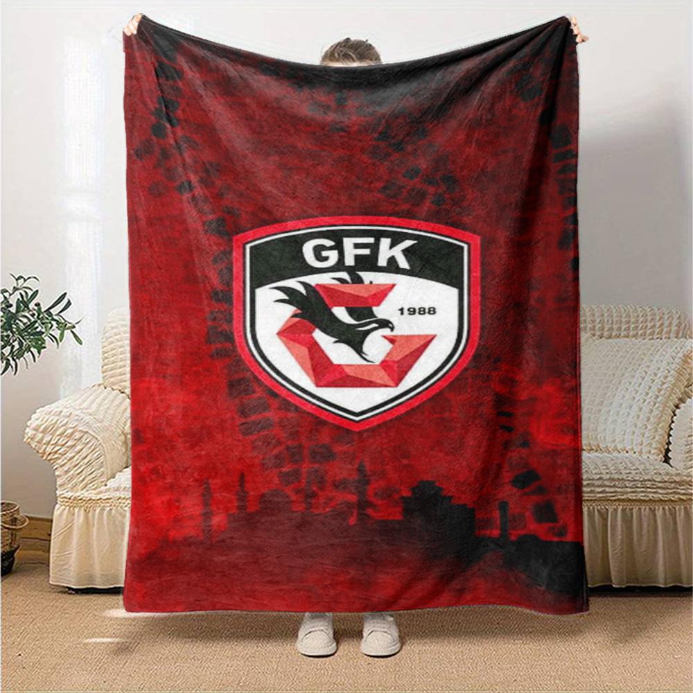 Gaziantep FK Print Flannel Blanket High Quality Warm Comfortable Cover for All Seasons Perfect for Gifts Home Decor