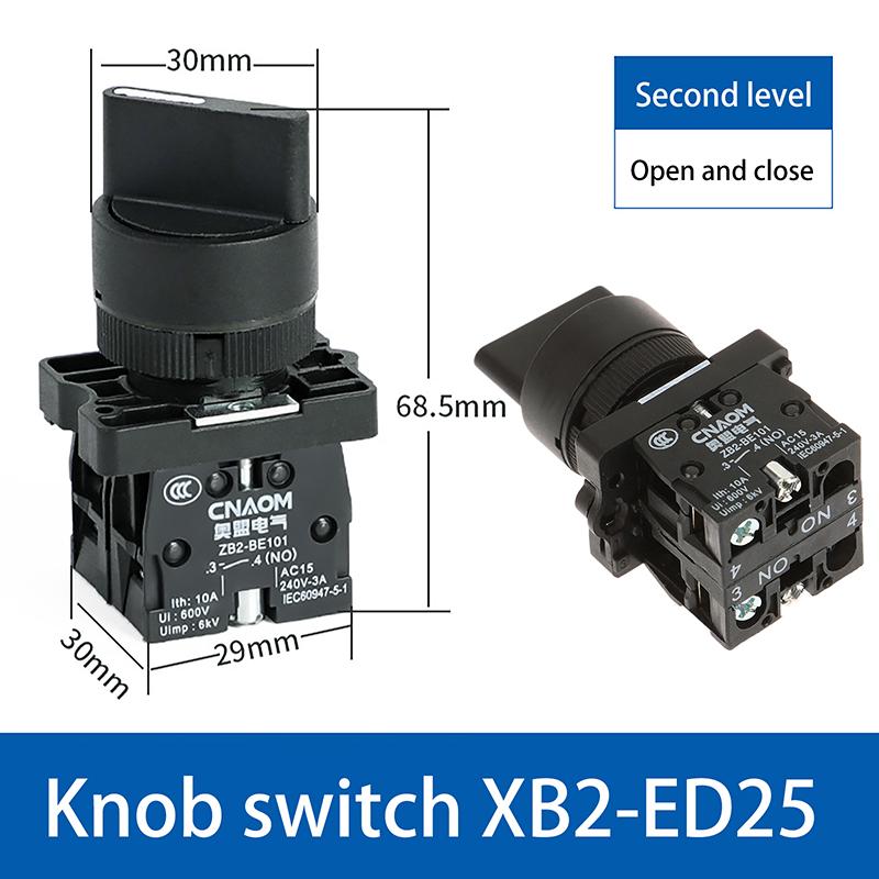 1 Piece 2 3 Position 1No1Nc 1No 2No Latching Self-Lock Momentary Selector Rotary Push Button Switch Xb2-Ed21 Xb2-Ed25 Xb2-Ed33