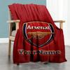 Arsenal Personalized Text Blanket Throw Personalized Blanket Warmthful Decor Perfect for Picnics Office Chair Couch Seaside Four Seasons Multipurpose