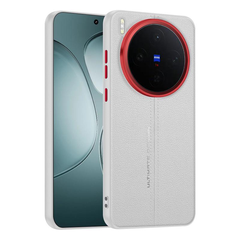 

For Vivo X300 and X300 Pro Case PU Leather Skin Friendly Contrast Color Keys Lens Frame Anti-Fingerprint Soft Cover Artificial leather&vivo X300