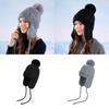 Women Knitted Warm Winter Hat With Bow For Outdoor Sports And Commuting