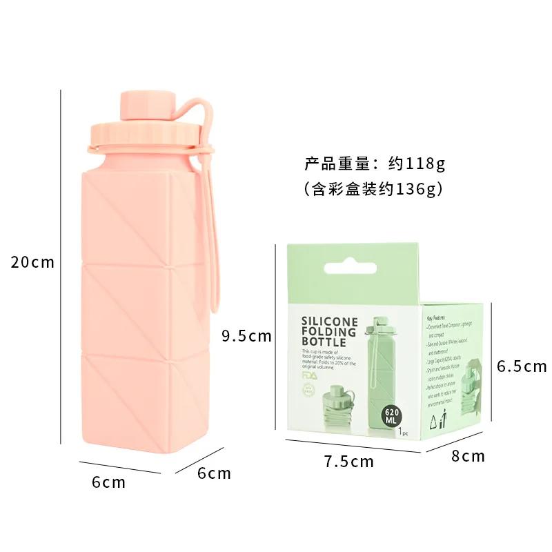 

Folding Cup Large Capacity Retractable Cup Silicone Portable Teacup Outdoor Travel Coffee Telescopic Drinking Mug with Lid Cup зелёный