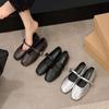 Silver Mary Jane Fairy Style Soft-soled Doudou Shoes Female 2025 Summer New Korean Version Square Head French Light Mouth Single Shoes