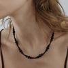 TOU [silver925] TB003 onyx mix black ball necklace