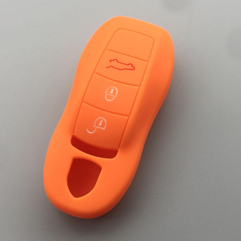 Zad Silicone Car Key Case Cover Shell Set Holder Protector For Porsche Cayenne Boxster 986 987 Panamera Macan Cayman 911 Key Fob
