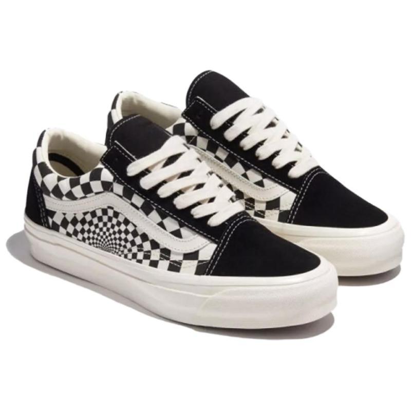 Vans Old Skool 'Radial Checkerboard Black Marshmallow' Sneakers VN000CY2T5O