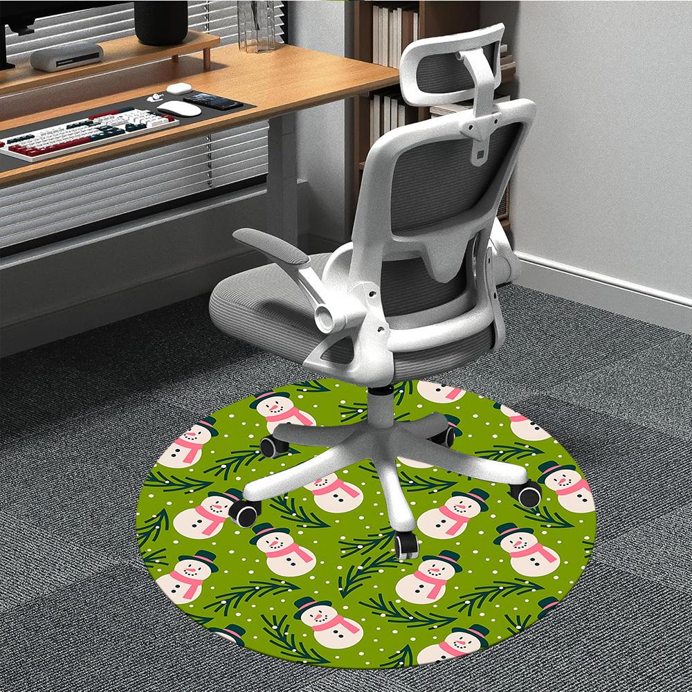 1pc Winter Wonderland Office Round Rug, Carpet for Office, Gaming, Lightweight Round Floor Mat yy260205079