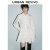 Women's Summer Casual Ruffle-Trim Lapel Dress