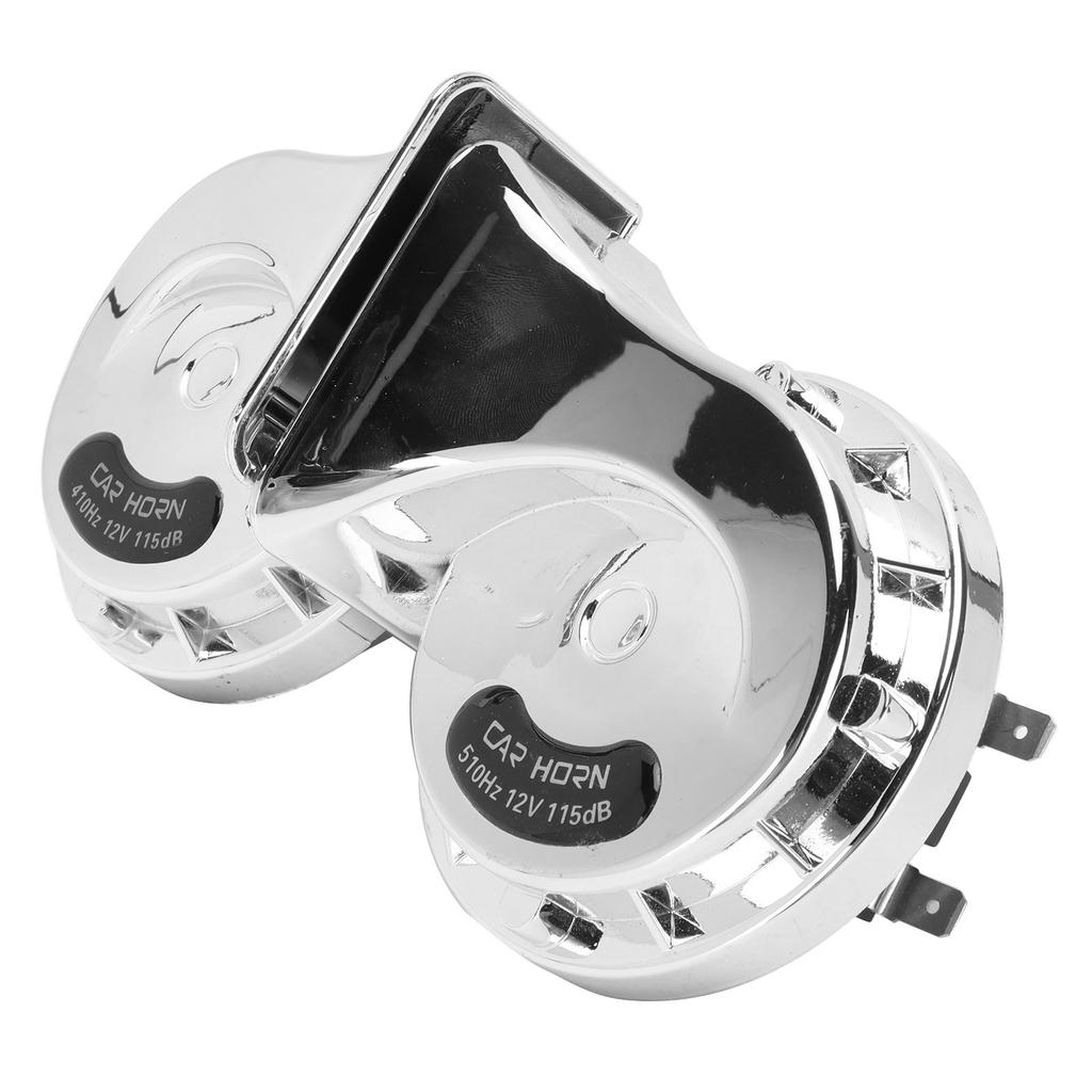 2PCS Car Horn 510Hz 115Db Silver Universal for All 12V Trucks RV Motorcycles UTV ATV