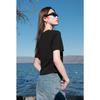 Women's Plus Size V-Neck Asymmetric Slim-Fit T-Shirt