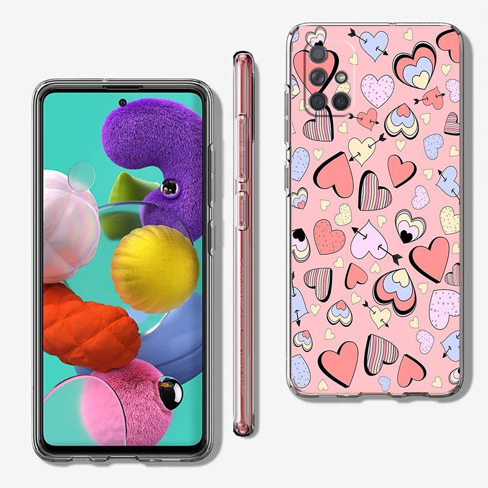 Gold Pink Rose Glitter Hearts Phone Case For Samsung A51 A71 A21S A12 A11 A31 A41 A03S A22 A13 A33 A73 A53 A52 A32 5G A23 Cover