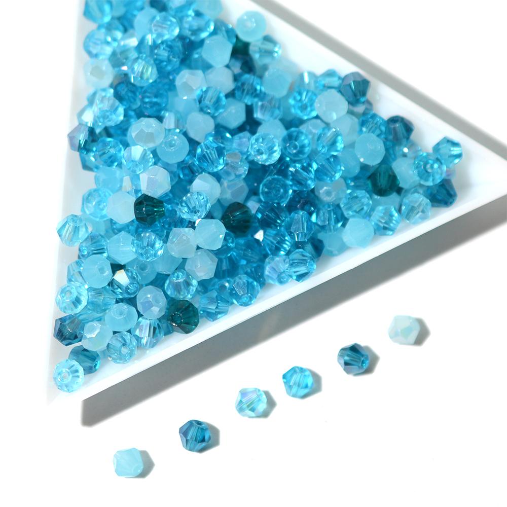 4mm Crystals Glass Beads for Jewelry Making Mix Color Handmade Findings Bicone Shape Spacer Beads DIY