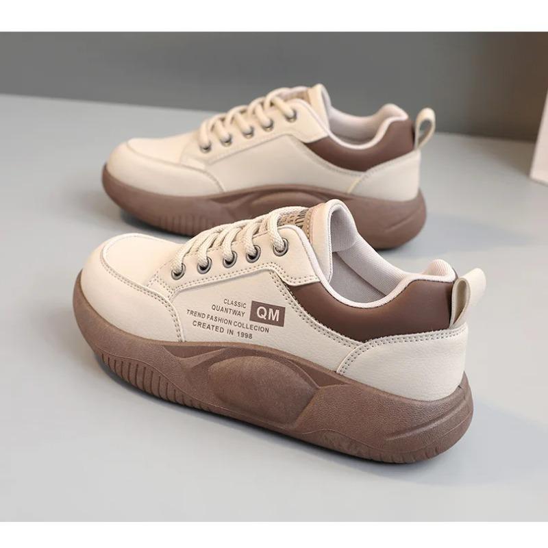 Soleist New Women's Shoes Spring Thick Sole Elevated Shoes Sports Shoes Women's Shoes Student Street Casual Board Shoes