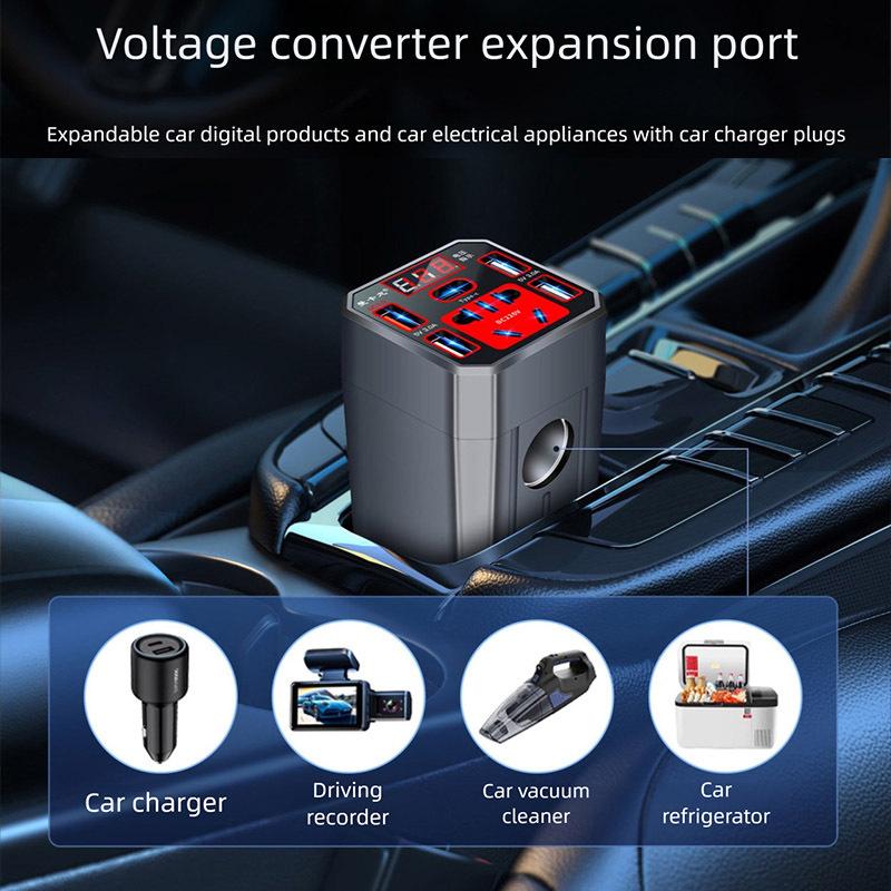 Car Inverter LED Display Fast Charging Power Adapter DC12V/24V to DC110V/220V Cigarette Lighter Socket for Car Truck Outdoor