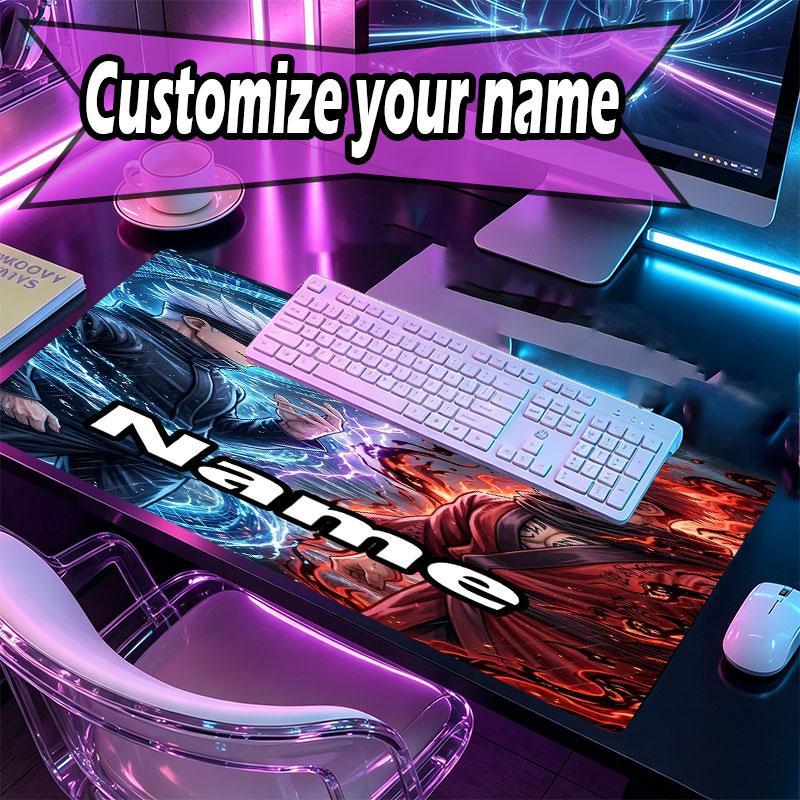 Custom Name Personalized Jujutsu Kaisen Pattern Mousepad, Laptop PC Desk Mat, Decorative Desk Mat for Home Keyboard Pad Gift
