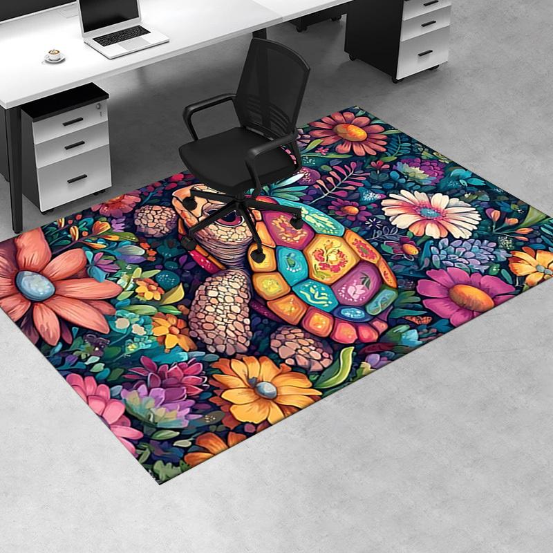 Colorful Turtle Chair Mat Office Carpet for Home Decor, Sofa Rug, Gift for All Rooms
