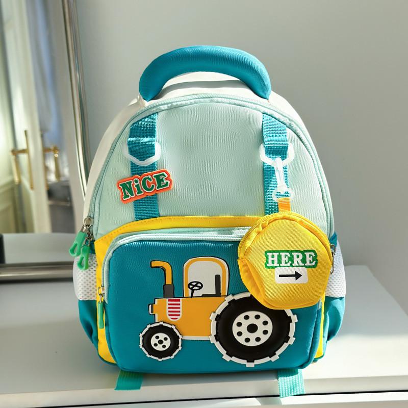 Capacity Large Backpack Cartoon Tractor Girls Boys Baby Kindergarten Bag School