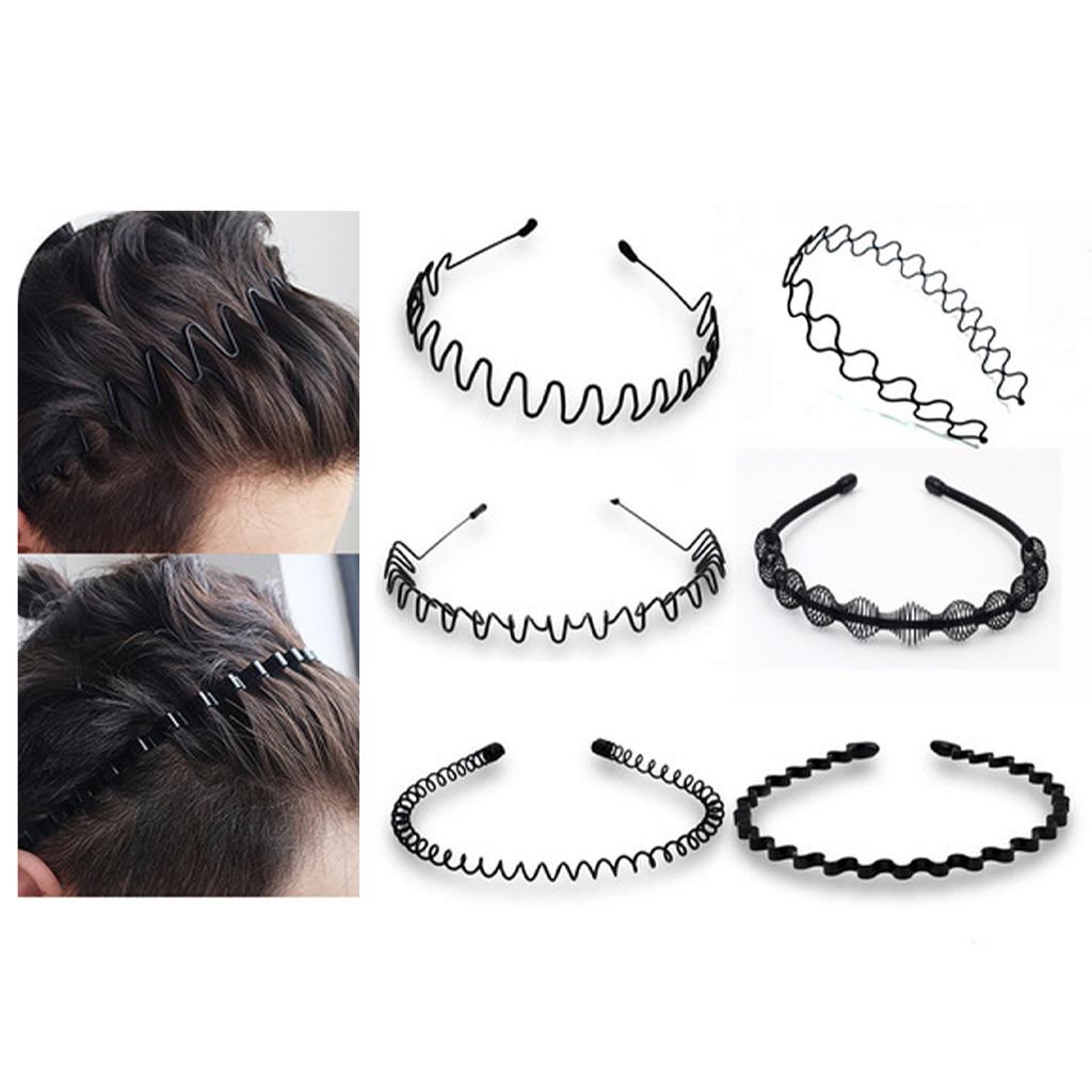 6Pcs Hair Band Metal Fashionable Practical Wavy Hair Hoop for Sports Make Up Go Out