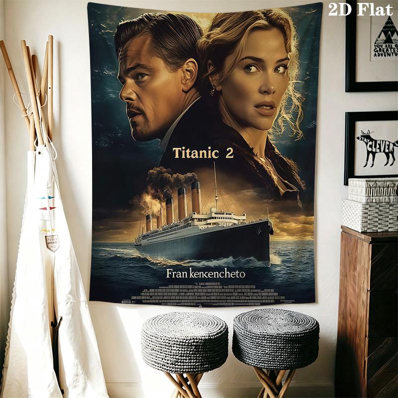 Titanic Movie Poster Tapestry Wallmounted Background Cloth Wall Decoration Wall Covering Decoration Atmospheric Background Cloth