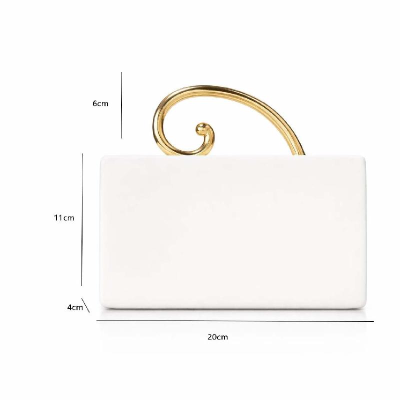 Fashion Shoulder Clutch Pu Leather Crossbody Summer Handbag Evening Bag Branded Copy Bags By Hand Golden Party Women's White Fur