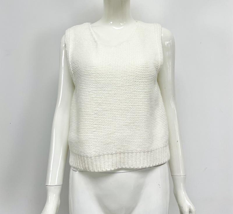 European & American Style Women's Bow Knit Vest Cardigan - Spring/Autumn Casual Fashion