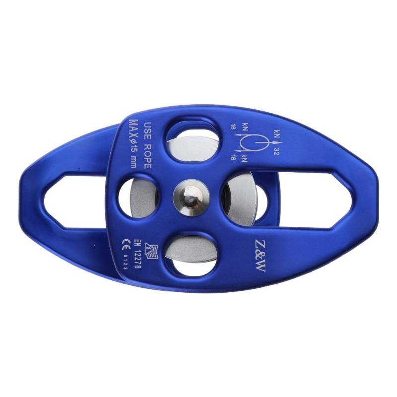 Stainless Flexible Active Pulley Sideplate Single Sheave Pulley 360degree Wwivel for Rock Climbing Hauling Gear 28KN