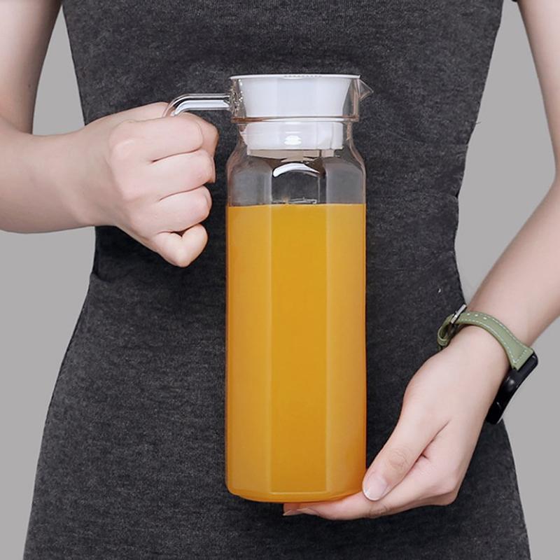 1.1L Water Juice Jug Pitcher Plastic Transparent Bottle For Storing Fresh Juices And Drinks For Kitchen Fridge Drink Storage Pot
