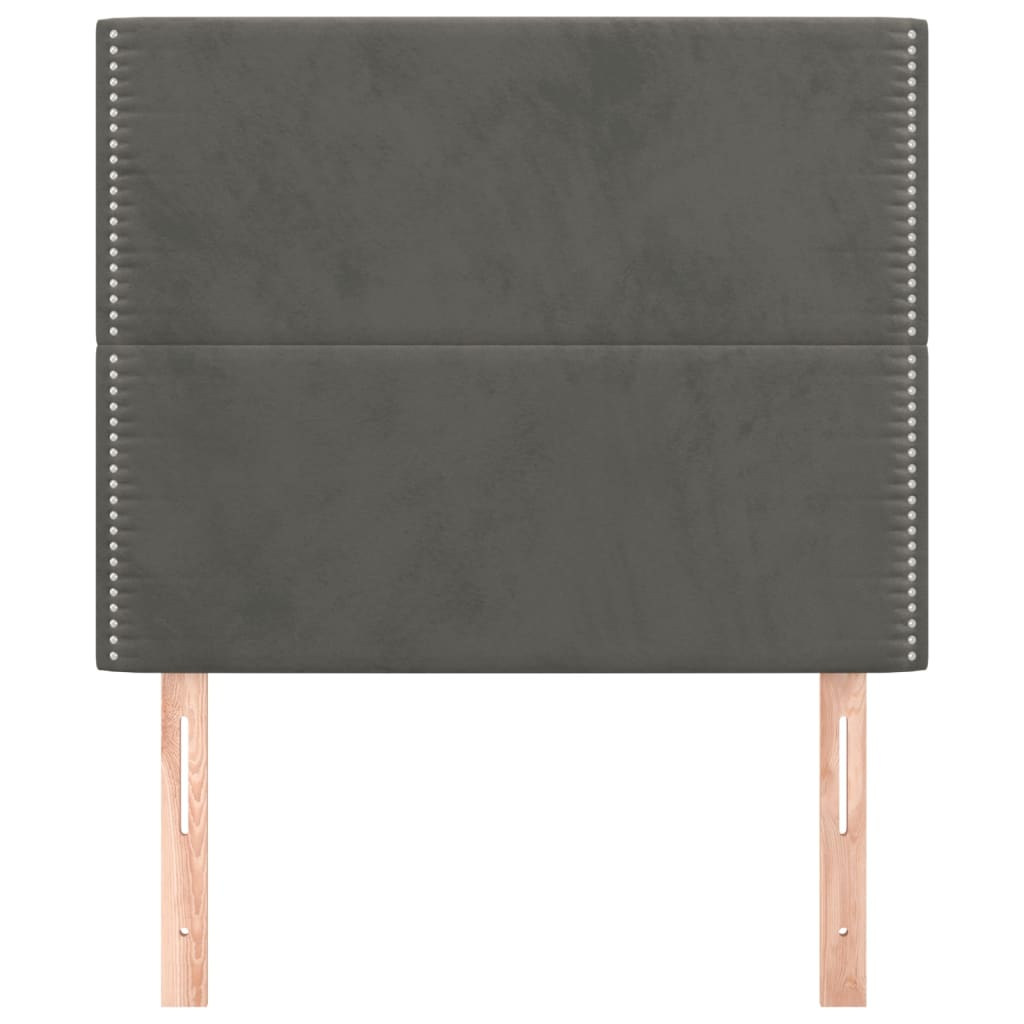 Vidaxl Bed Headboards, 2 Pcs, Dark Gray, 90X5X78/88 Cm, Velvet