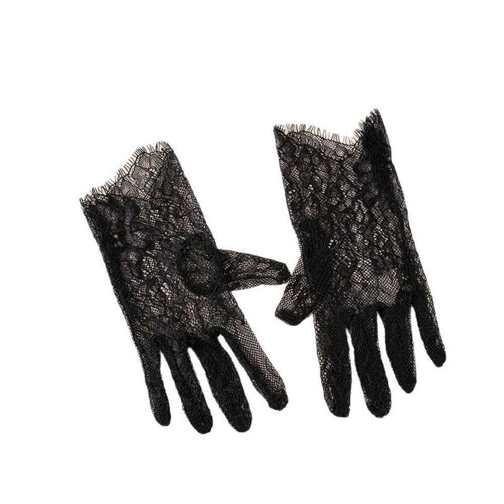 1Pairs Breathable Women Lace Gloves Mesh Bridal Gown Mittens New Dance Gloves Clothing Accessories