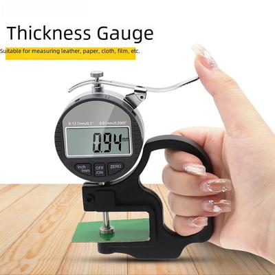 Digital Thickness Gauge 0-12.7mm: Precision Tester for Paper, Film, Fabric, Tape