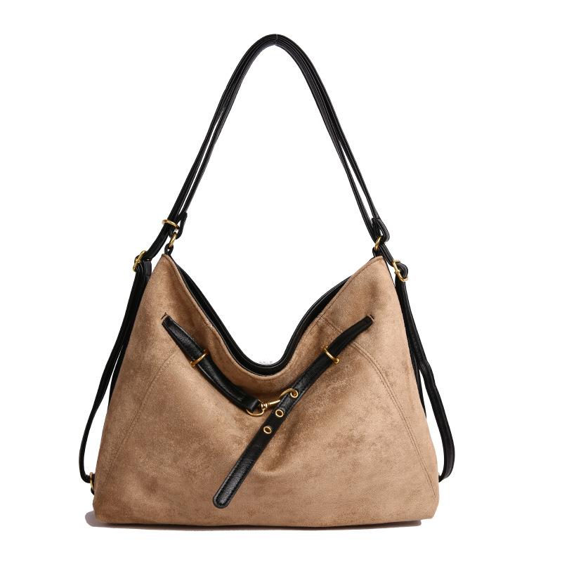 Tote bag women's new retro simple shoulder bag bag high-end large-capacity dual-purpose backpack