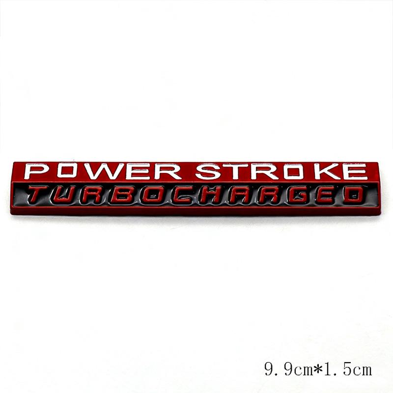 3D Metal POWER STROKE Car Fender Side Rear Trunk Emblem Badge Decoration Sticker Accessories