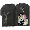 Demon Slayer Anime Kimetsu No Yaiba Printed Tshirt Mens and Womens Washed Tshirt High Quality Vintage Cotton Tshirt YK Top
