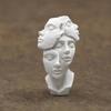 3D Printed Abstract Multi-Face Bust Sculpture, Art Decor with Black White Matte Finish, Compact Desktop Ornament for Entryway Home Office